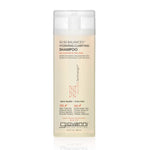 A clear bottle of Giovanni Cosmetics 50:50 BALANCED™ HYDRATING-CLARIFYING SHAMPOO for normal to dry hair, featuring a white cap and detailed front label, available in 2 sizes and safe for color-treated hair.