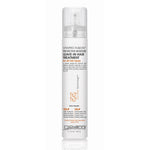 A tall white bottle of Giovanni Cosmetics VITAPRO FUSION™ PROTECTIVE MOISTURE LEAVE-IN HAIR TREATMENT with a spray nozzle, featuring orange and gray text, offers vitamin-rich protection and moisture for all hair types.