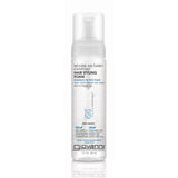 A white bottle of Giovanni Cosmetics MOUSSE AIR-TURBO CHARGED™ Hair Styling Foam with a clear cap, featuring blue and black text and offering medium-to-firm hold for hair.