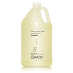 A gallon-sized bottle of Giovanni tea tree shampoo