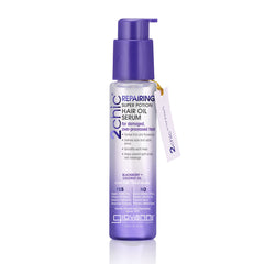 A bottle of Giovanni 2chic® Repairing Super Potion Hair Oil Serum with a pump dispenser