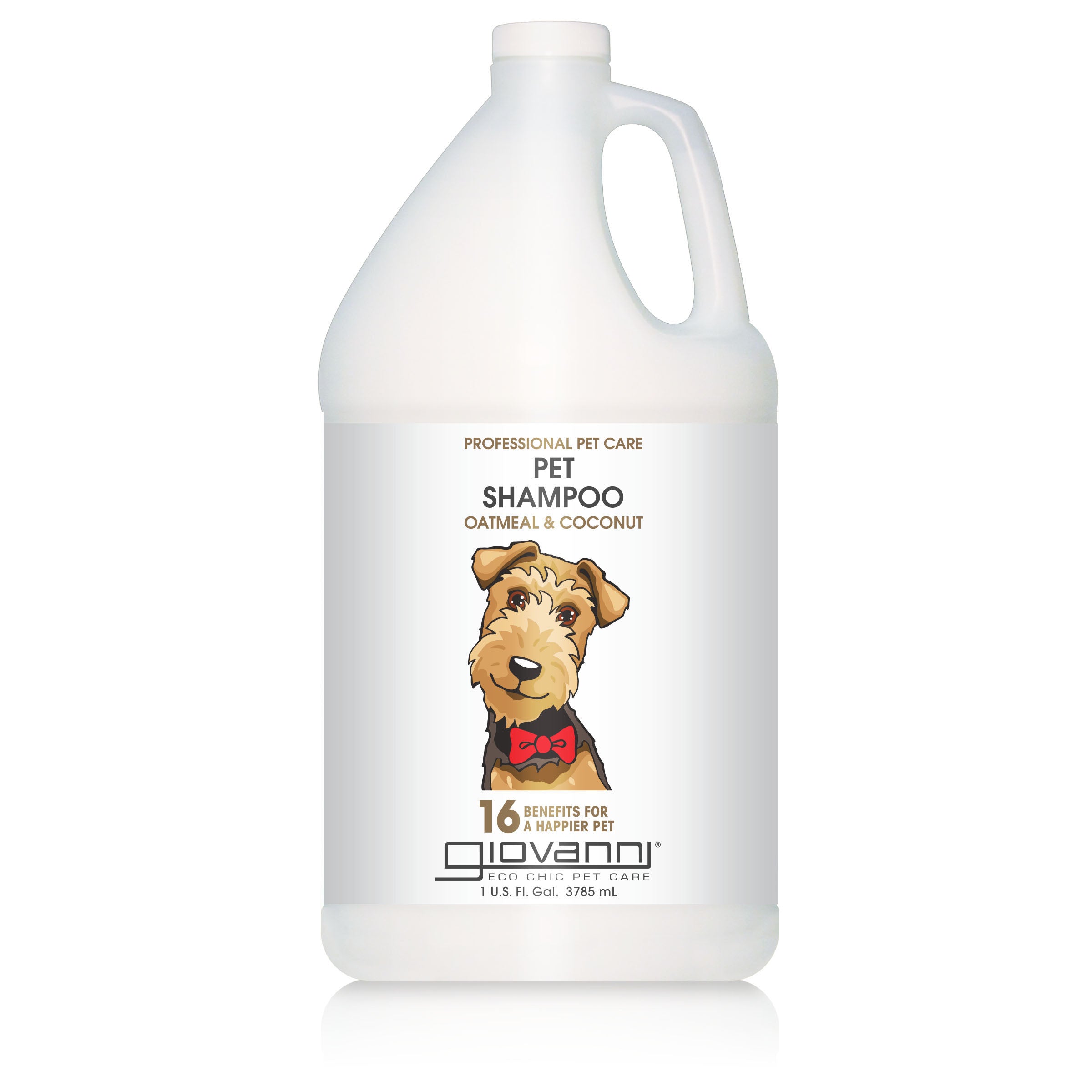 for all (dog) fur types - Gallon size bottle of Giovanni Professional Pet Care Pet Shampoo Oatmeal & Coconut