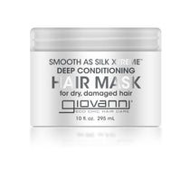 A 10 fl. oz. jar of Giovanni Cosmetics SMOOTH AS SILK XTREME™ DEEP CONDITIONING HAIR MASK hydrates dry, damaged hair and leaves it silky smooth.