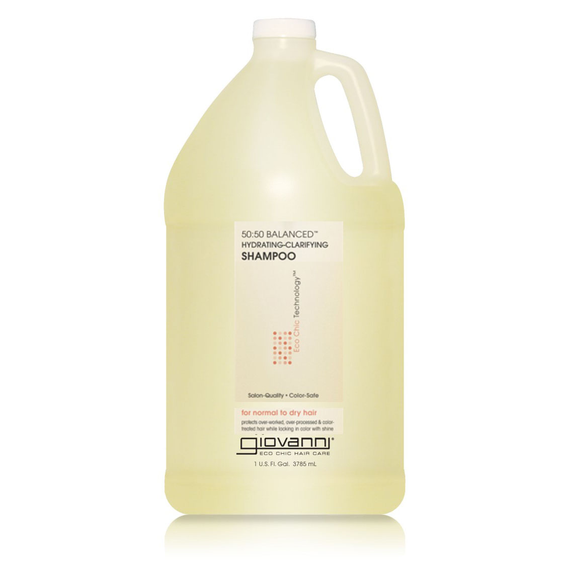 for normal to dry hair - A gallon-sized bottle of Giovanni 50:50 BALANCED Hydrating-Clarifying Shampoo