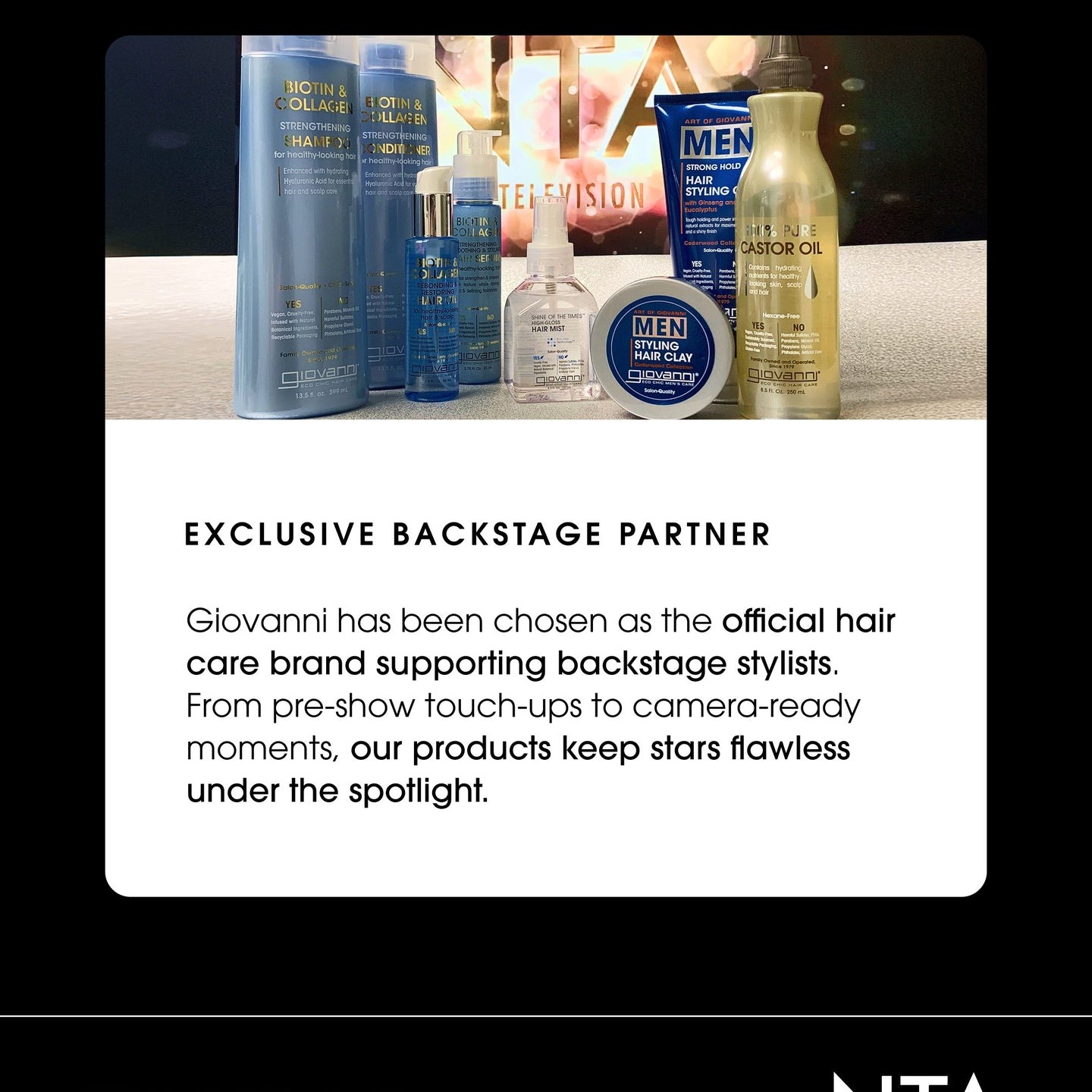 Giovanni hair care products on a table