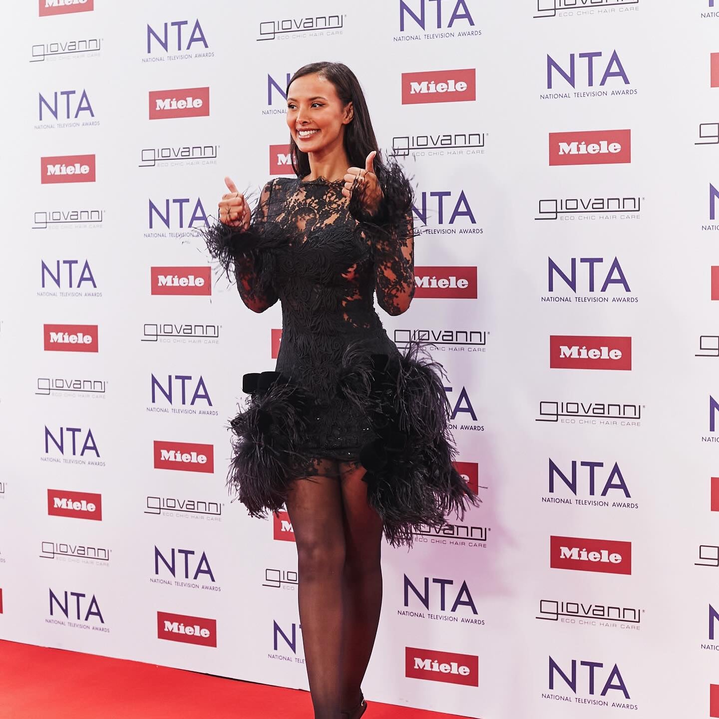 On the red carpet at the National Television Awards