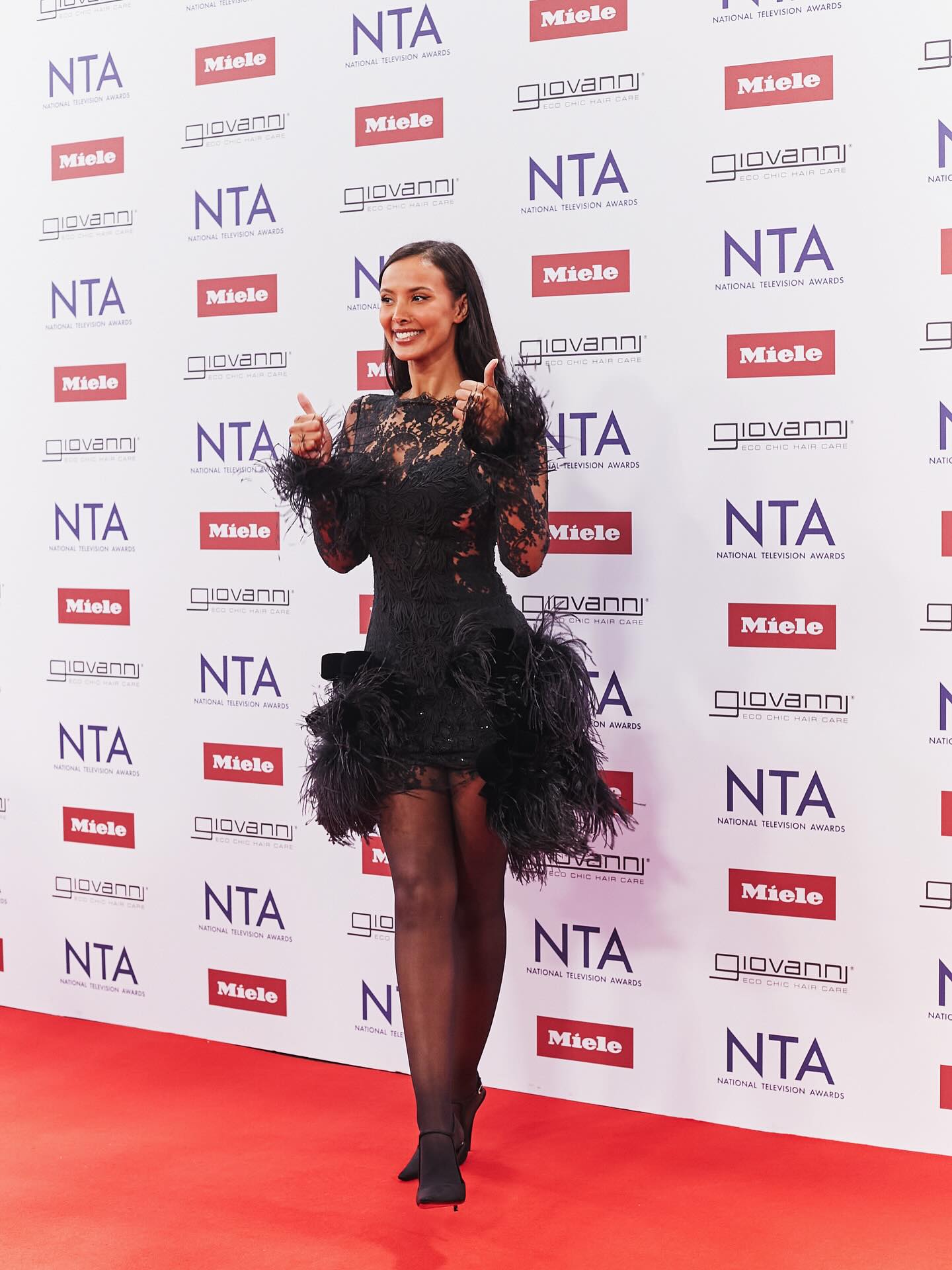 On the red carpet at the National Television Awards