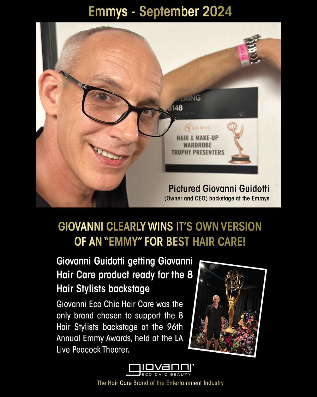 Giovanni clearly wins it's own version of an Emmy for Best Hair Care!