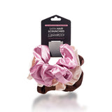The Giovanni Cosmetics SATIN HAIR SCRUNCHIES 3 pack includes blush, beige, and dark brown shades—ideal for salon-quality hair care and a stylish addition to your hair accessory collection.