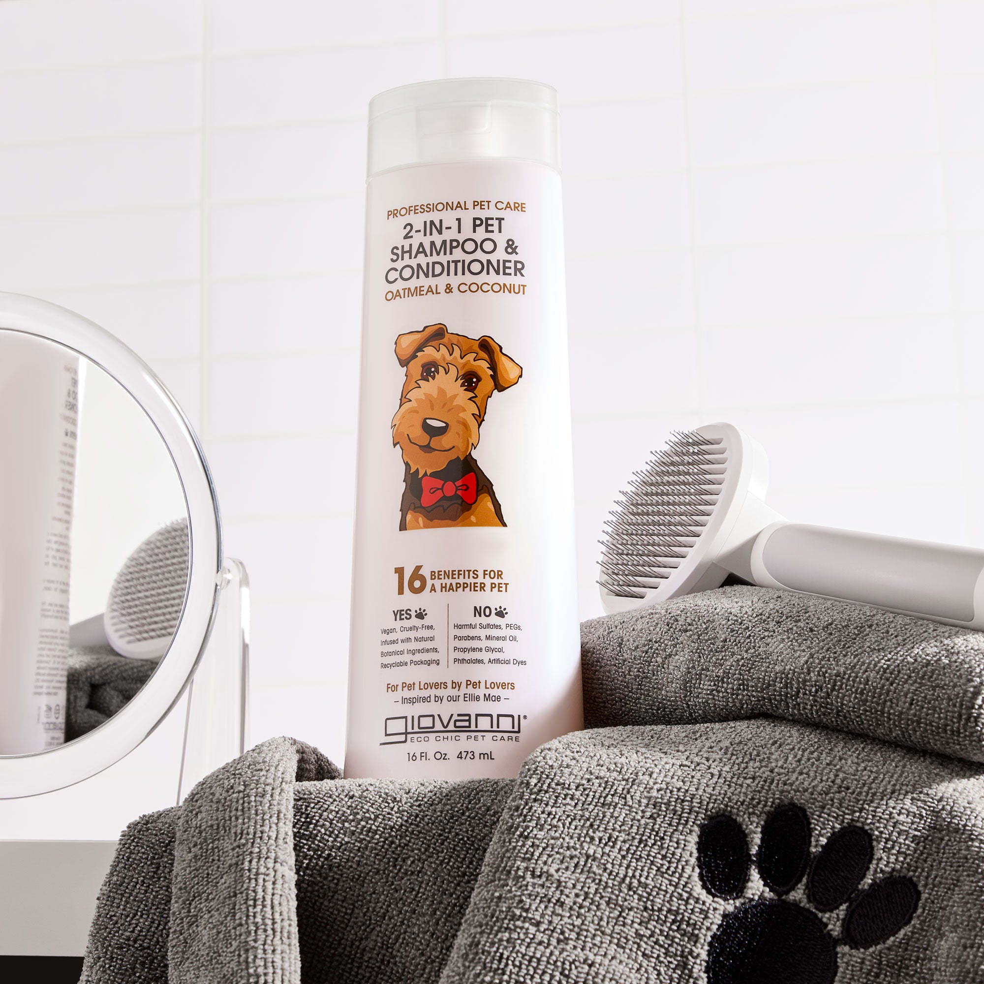 Bottle of Giovanni 2-in-1 Pet Shampoo & Conditioner