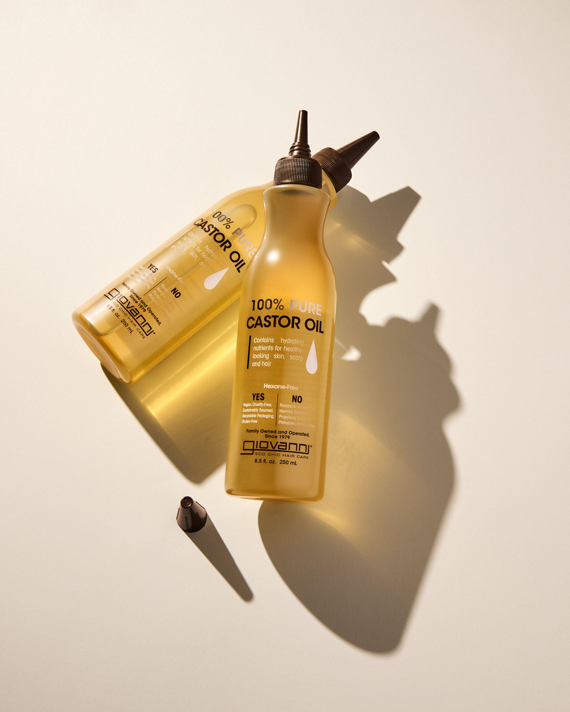 Bottles of Giovanni 100% Pure Castor Oil