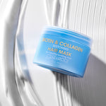 Blue container of Giovanni biotin and collagen hair mask on a white background