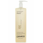 A tall, rectangular bottle of Giovanni Cosmetics GOLDEN WHEAT™ DEEP CLEANSE SHAMPOO with a white pump dispenser and a beige label featuring black and silver text. This color-safe shampoo is designed for oily hair and deep cleansing. Available in 2 sizes.