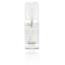 Giovanni Cosmetics L.A. HOLD HAIR SPRITZ (Travel Size) is a 2.2 fl oz clear plastic spray bottle with a white nozzle and transparent cap; this maximum hold, color-safe, paraben-free hair spray is perfect for on-the-go use.