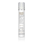 A tall white bottle of Giovanni Cosmetics MATTE FINISH PRIME & SETTING MIST with a clear cap and gold-gray text—ideal for on-the-go skincare hydration and as a reliable makeup setting spray in one.