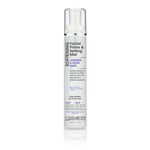 A white bottle of Giovanni Cosmetics SOFTENING FACIAL PRIME & SETTING MIST with a clear cap, black and purple text, stands upright on a white background.
