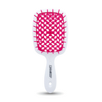 Giovanni hairbrush with white handle and pink flexible bristles