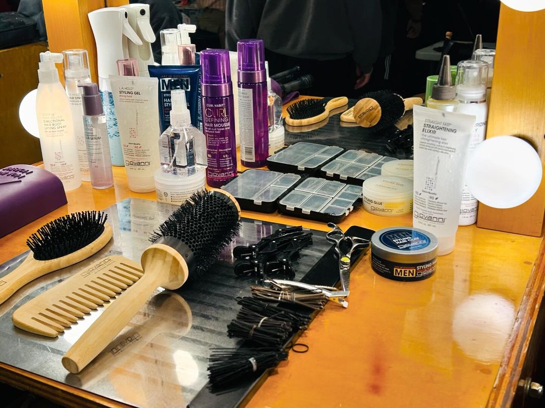 Giovanni products on a stylists desk