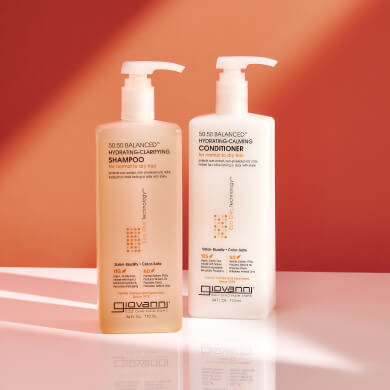 50:50 Balanced Shampoo and Conditioner bottles