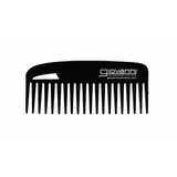 The GIOVANNI® 40th ANNIVERSARY WIDE TOOTH HAIR COMB by Giovanni Cosmetics is a black, curved-handle comb designed to easily detangle and minimize breakage, featuring “Giovanni” in white text on the top right.