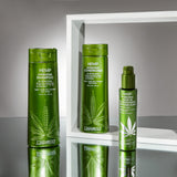 Bottles of Giovanni Hemp Hydrating Shampoo, Conditioner, and Leave-in Conditioning & Styling Elixir