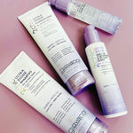 The Giovanni Cosmetics 2chic® ULTRA-SHINE CONDITIONER, available in 2 sizes, features chic white and lavender packaging with green accents—perfect for any natural hair care routine.