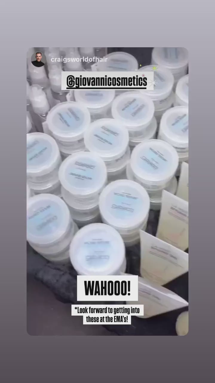Table full of Giovanni Products backstage