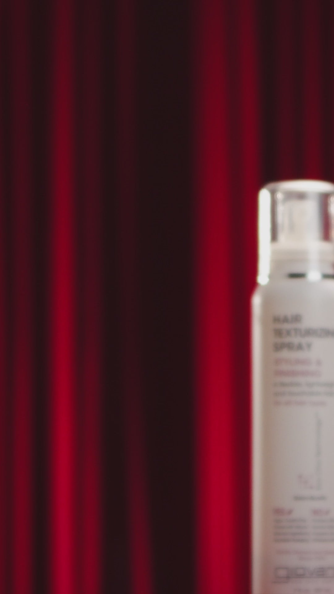 Video of a model using the Giovanni Hair Texturizing spray to get ready for a red carpet event and award show.