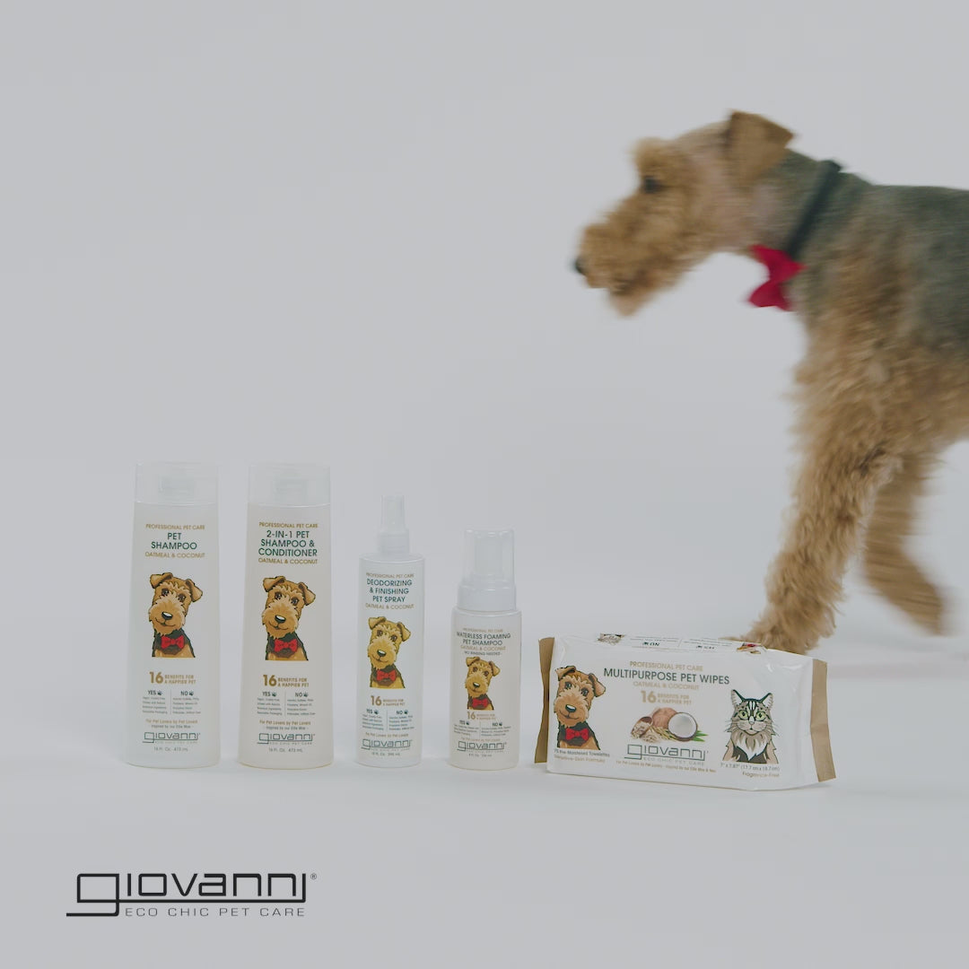 Giovanni Professional Pet Care Products with a dog
