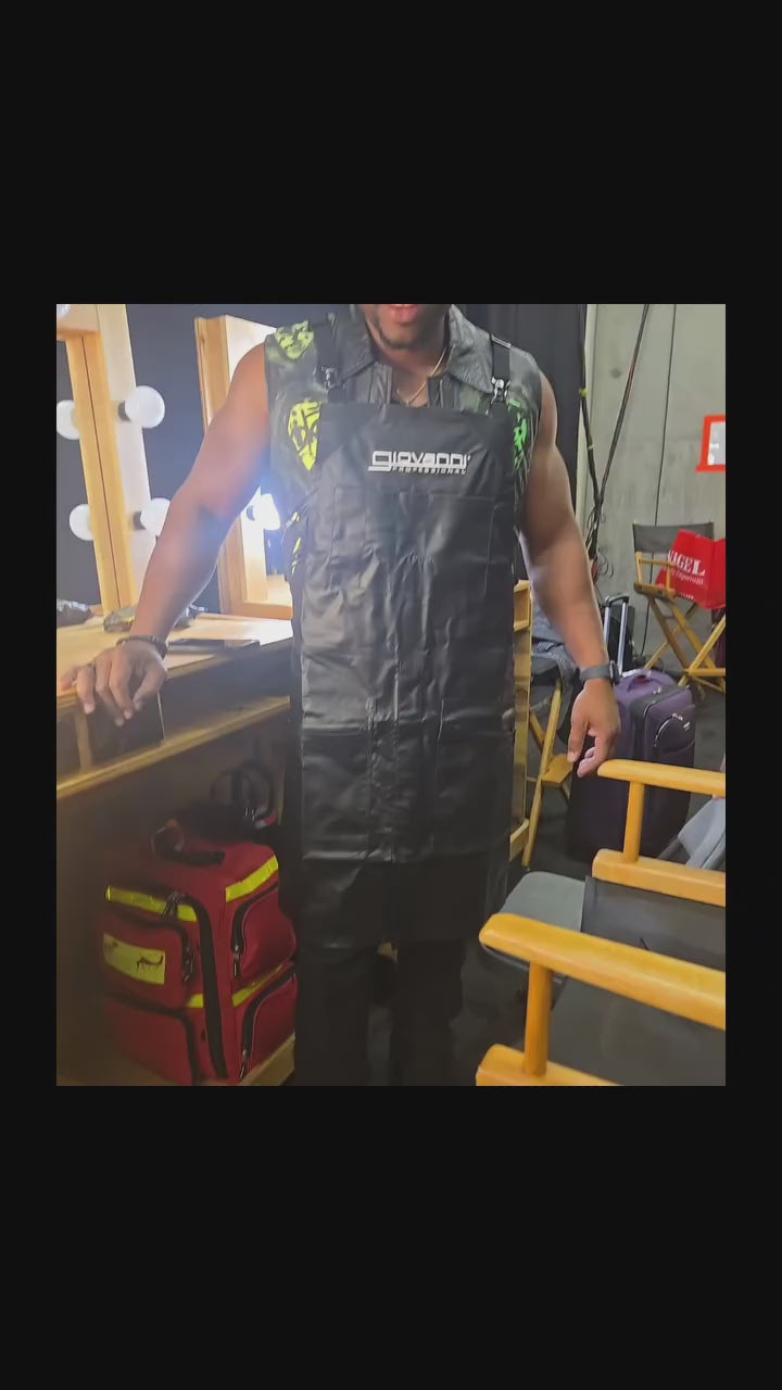 Man trying on a Giovanni apron