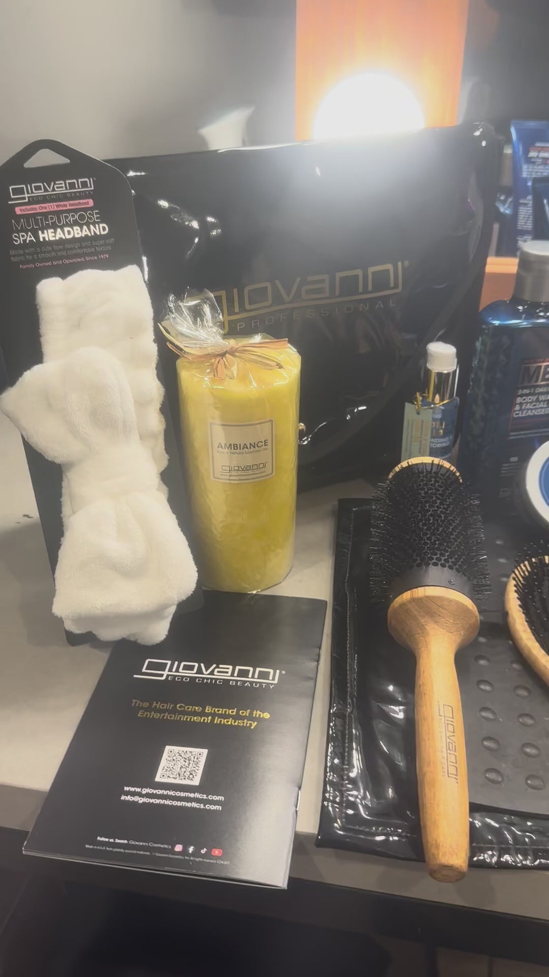 Giovanni products backstage at the Emmys