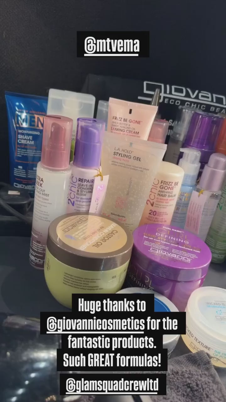 Giovanni products featured backstage at the MTV EMAS