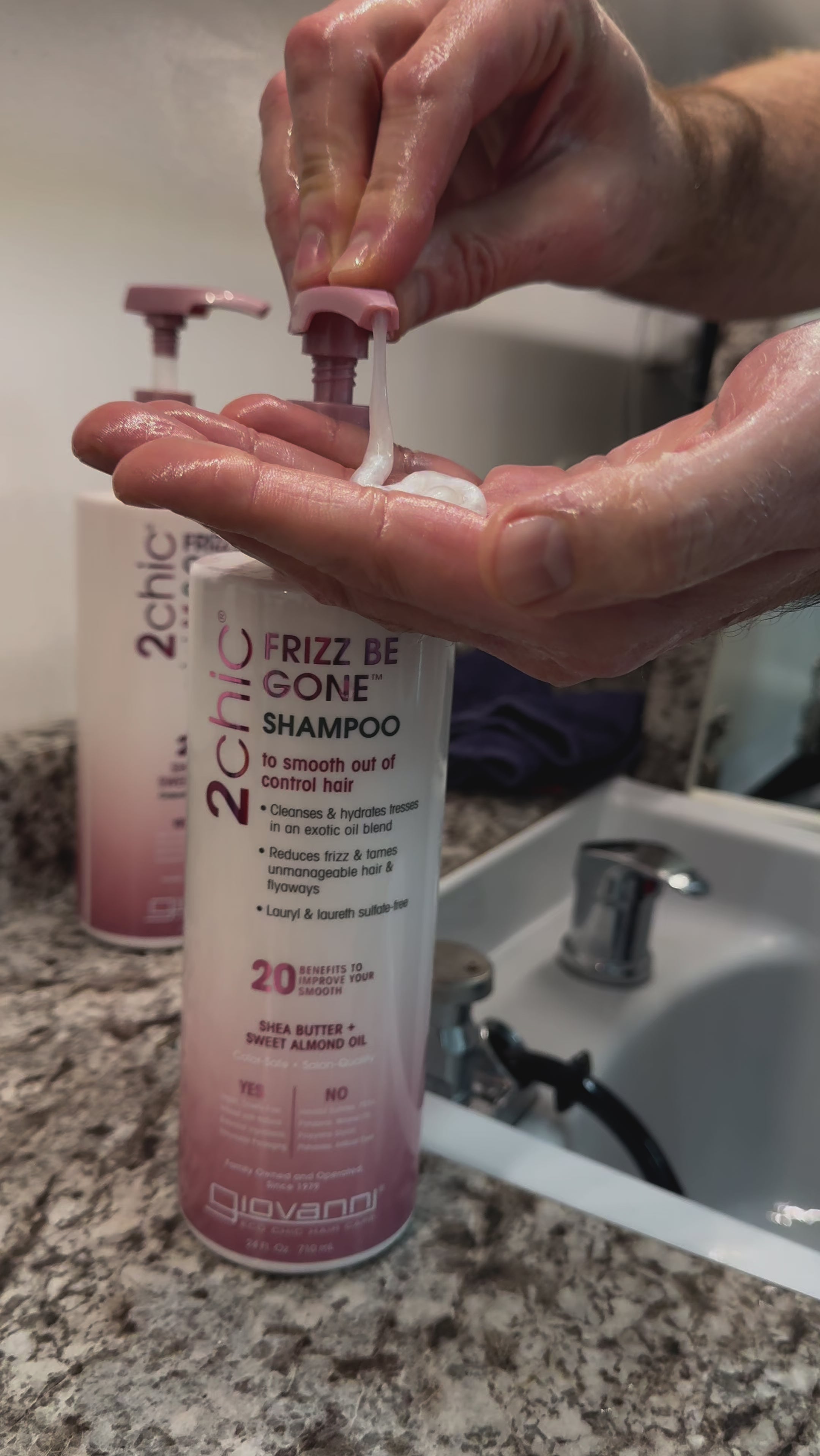 Video of 2Chic Frizz be Gone Shampoo in use